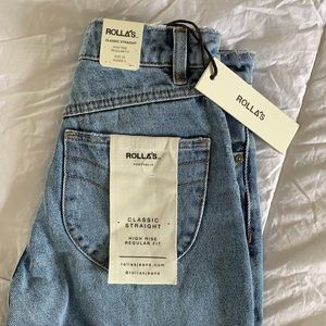 NWT Rollas Classic Straight 90s Blue